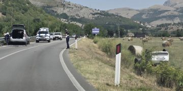 Scontro tra Polla e Sant’Arsenio: auto va fuori strada e si ribalta