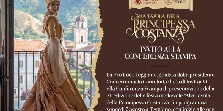 Teggiano torna capitale del Medioevo: tutto pronto per la 31ª edizione della “Tavola della Principessa Costanza”