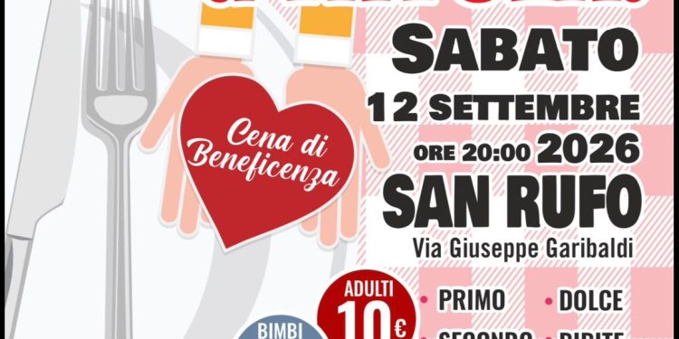 “Aggiungi un posto a tavola”, a San Rufo torna la cena di beneficenza a sostegno dell’AIL