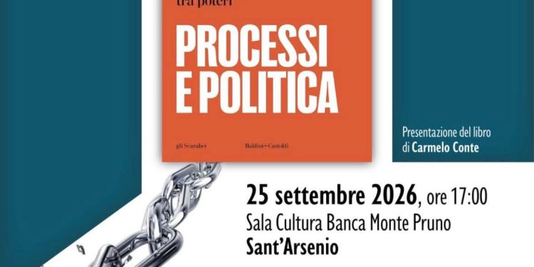 La Banca Monte Pruno presenta il nuovo libro di Carmelo Conte: appuntamento venerdì 25 settembre a Sant’Arsenio