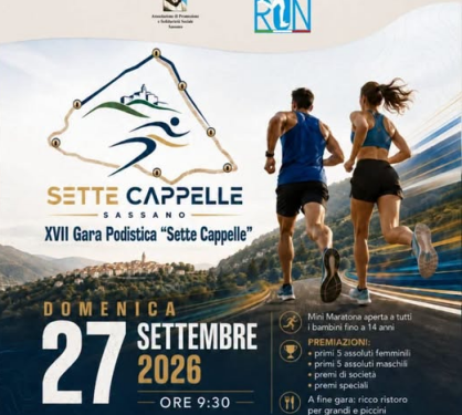 Sassano, torna la “Sette Cappelle”, il 27 settembre la XVII edizione della gara podistica