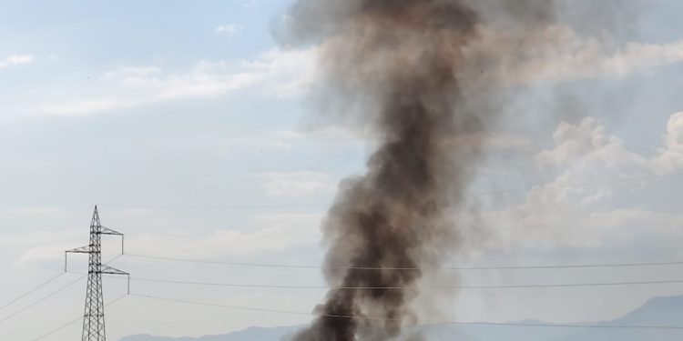 Incendio a Polla, colpita un’azienda che si occupa di legna