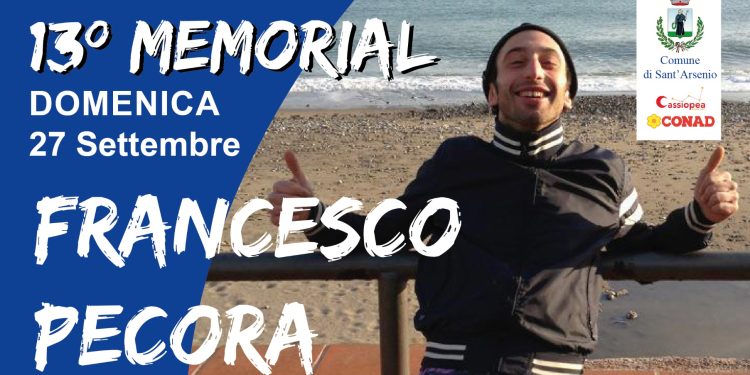 Sant’Arsenio ricorda Francesco Pecora con il 13° Memorial: appuntamento domenica 27 settembre