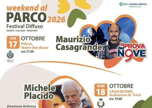“Weekend al Parco 2026” prosegue con gli spettacoli di Maurizio Casagrande e Michele Placido