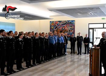 Il generale Castello, Comandante Interregionale Carabinieri “Ogaden” in visita al Comando Provinciale di Salerno